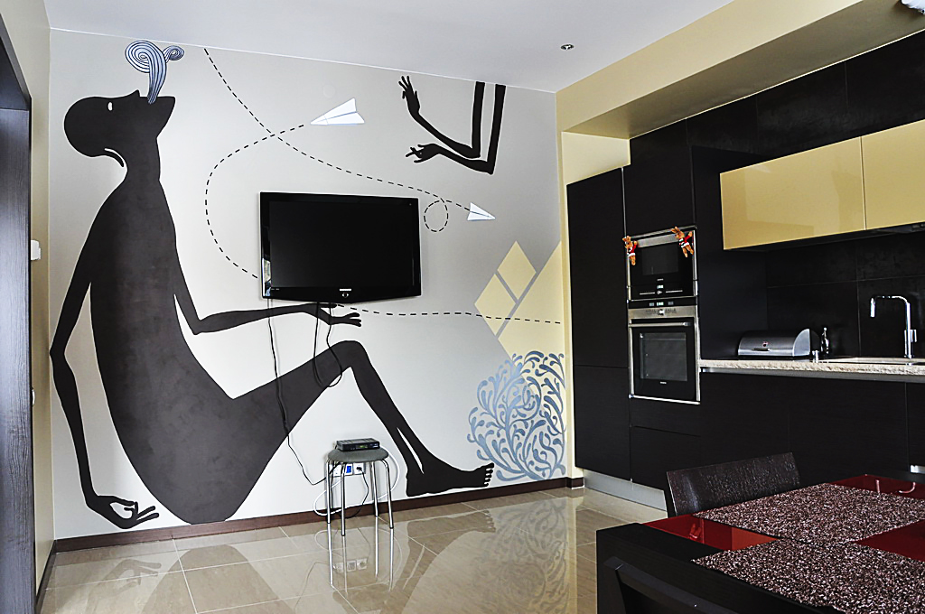Interior designer Iryna Tereshchenko. Minimalism with Graffity.