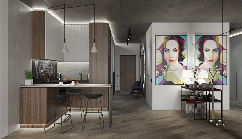 Varshavsky Residential / 3d render Design Project by Iryna Tereshchecnko.