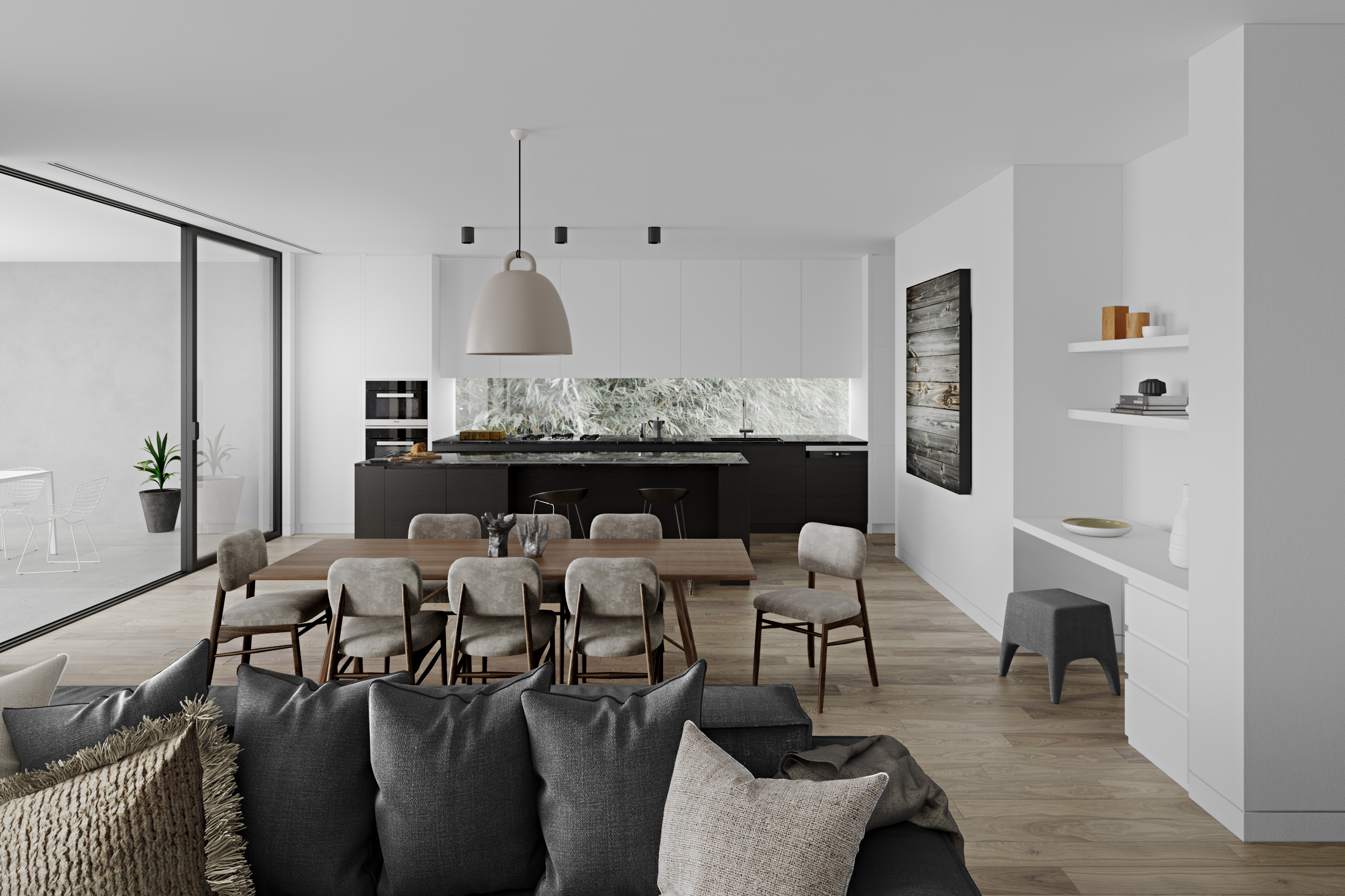Interior designer Iryna Tereshchenko. Minimalistic living-room.